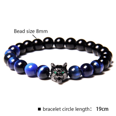 Olivenorma Night Blue Tiger Eye Wolf Bracelet