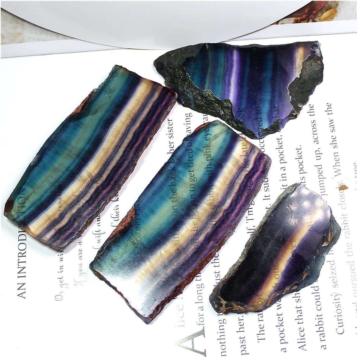 Olivenorma Natural Rough Rainbow Fluorite Gemstone Decoration