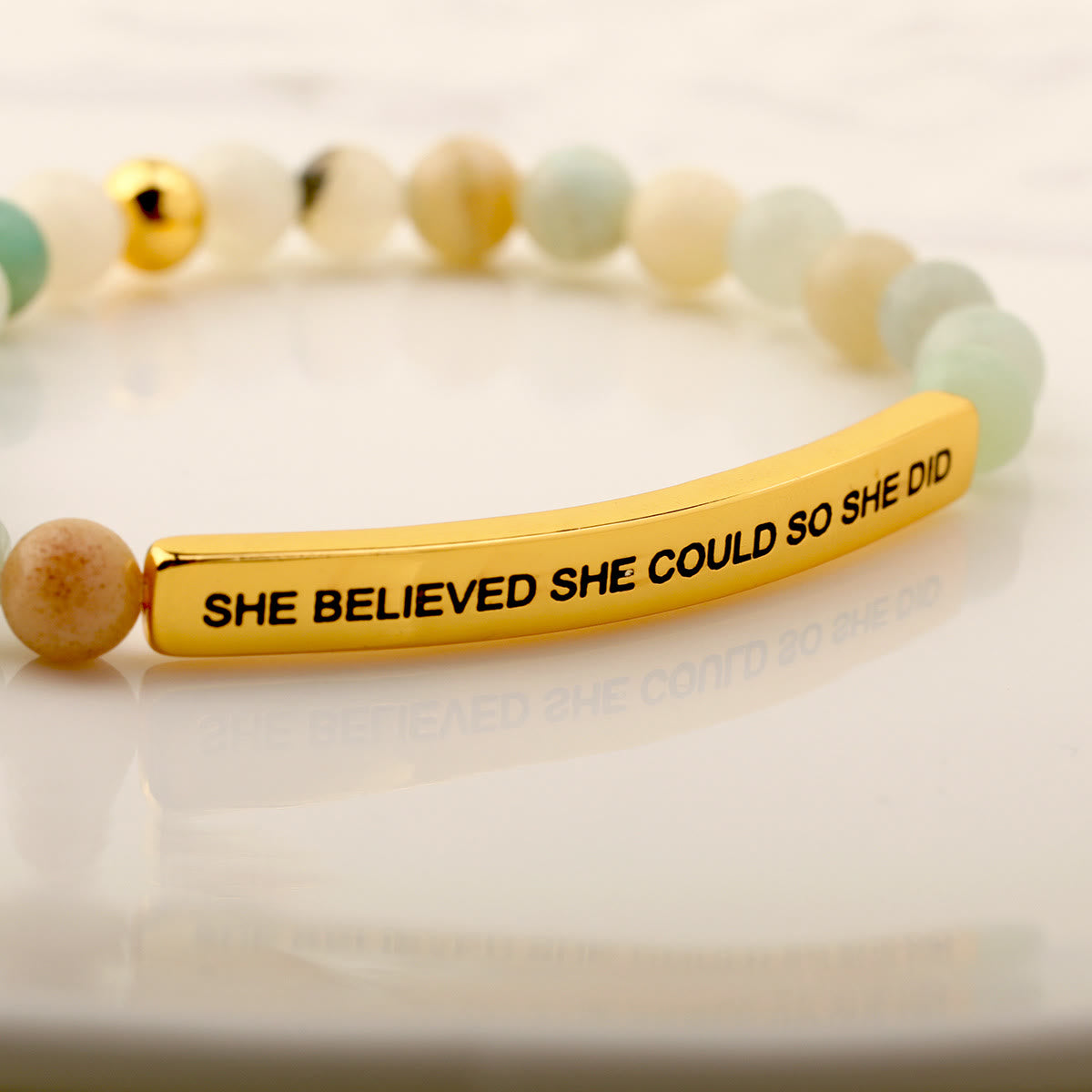 Olivenorma SHE BELIEVED SHE COULD SO SHE DID Engraving Bracelet