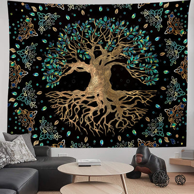 Olivenorma Life Of Tree Wall Hanging Black Green Tapestry