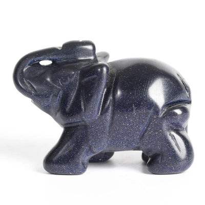 Olivenorma 1.5/2 Inches Carved Elephant Figurine Gemstone Decoration