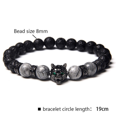 Olivenorma Gray Tiger Eye Wolf Bracelet