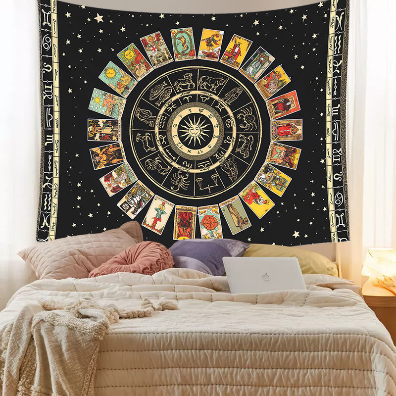 Olivenorma Tarot Card Astrology Chart Tapestry