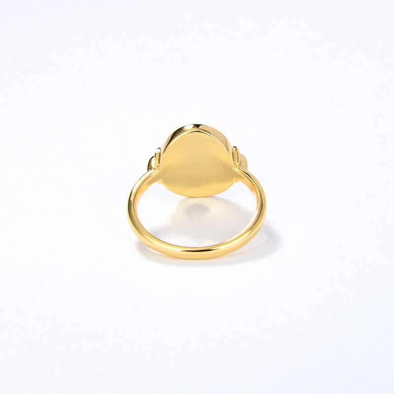Olivenorma Dainty Opal Black Epoxy Vintage Ring