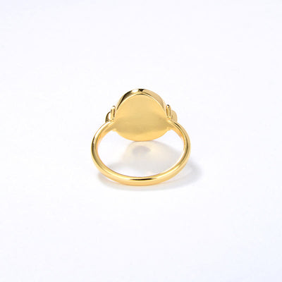 Olivenorma Dainty Opal Black Epoxy Vintage Ring
