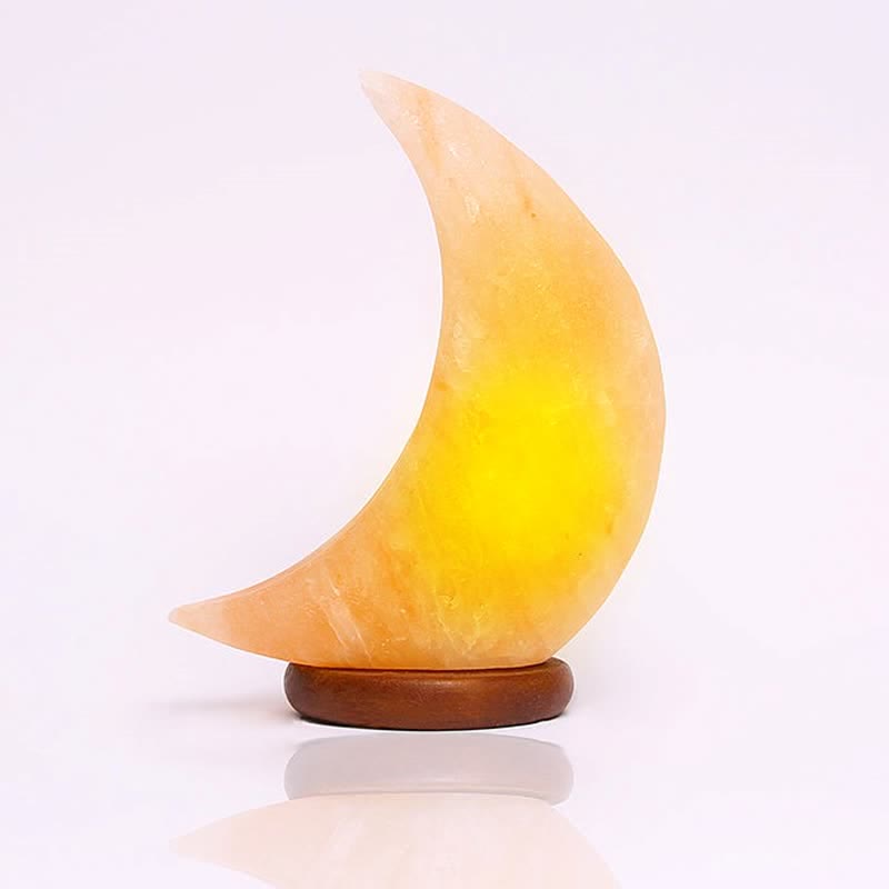 Olivenorma Crescent Moon Shape Himalayan Pink Salt Lamp