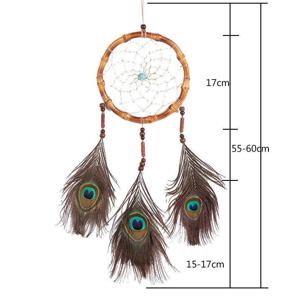 Olivenorma Hand Woven Natural Wooden Beads Feather Dream Catcher