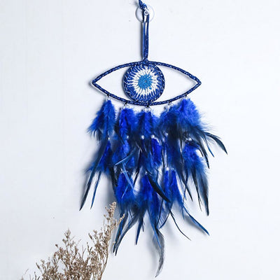 Olivenorma Blue Evil Eye Feather Dream Catcher