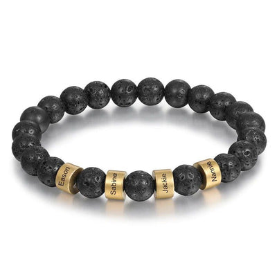 Olivenorma Natural Stone Engraving Personalized Beads Men Bracelet