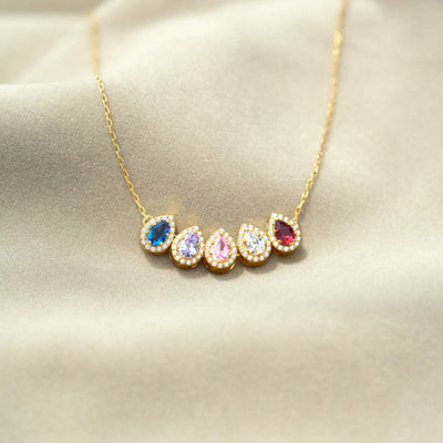 Olivenorma Tears Of Joy 1-8 Teardrop Birthstone Necklace