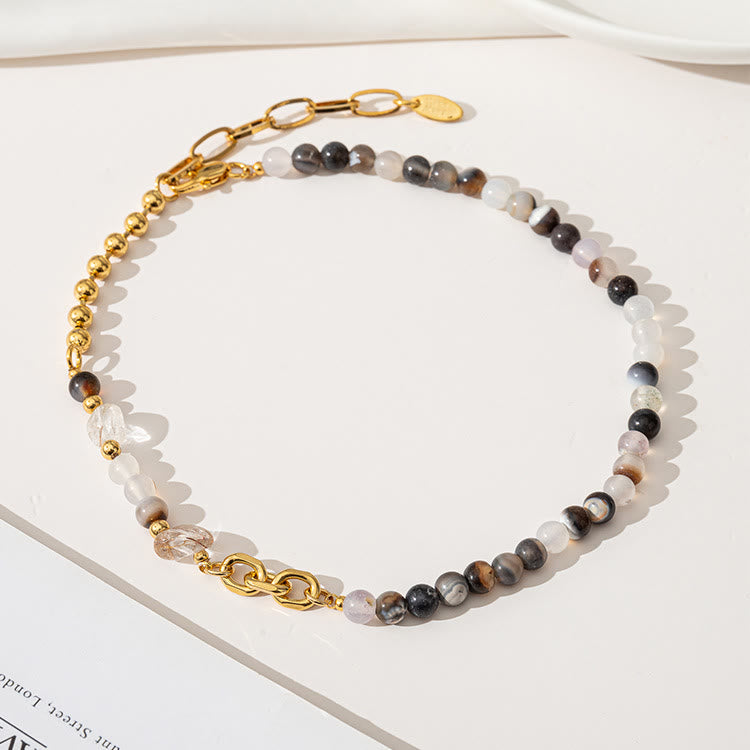 Olivenorma Natural Stone Semi Precious Stone Beaded Clavicle Necklace