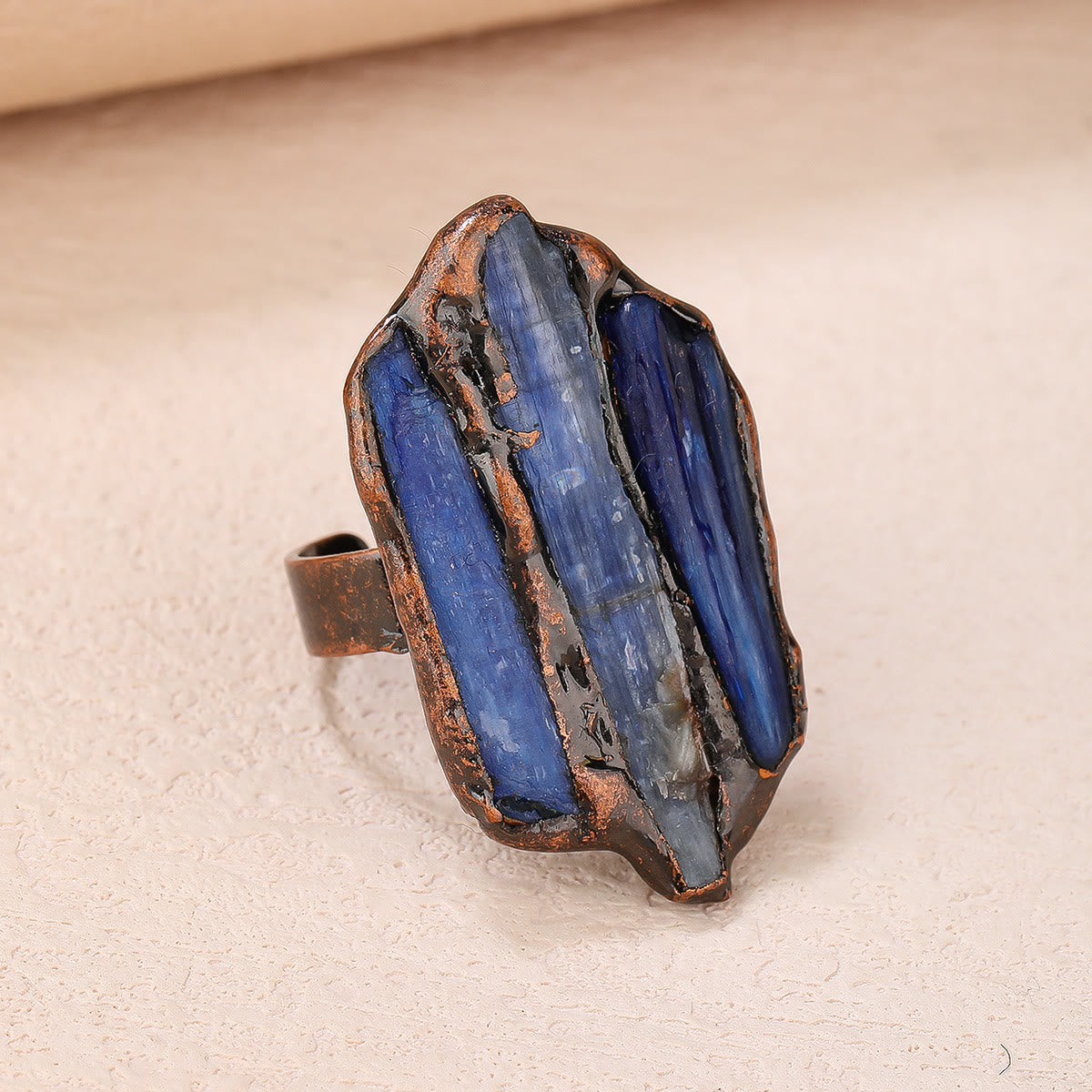 Olivenorma Kyanite Rough Irregular Opening Adjustable Ring