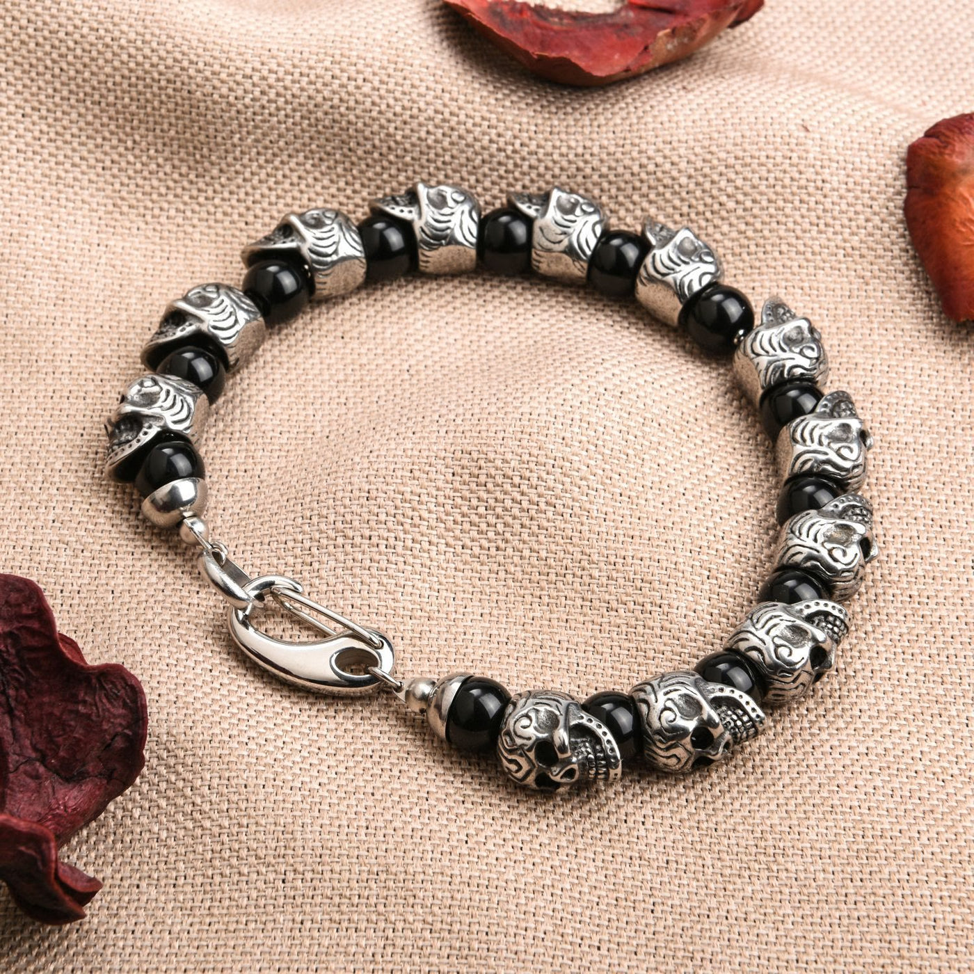 Olivenorma Natural Tiger Eye Handmade Stainless Steel Bracelet