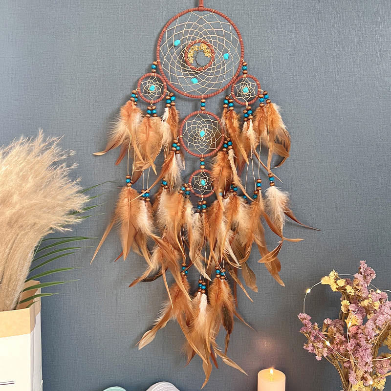 Olivenorma Citrine Turquoise Tree Of Life Feather Dream Catcher