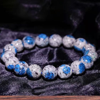 Olivenorma Natural Azurite 11mm Beads Energy Stone Bracelet