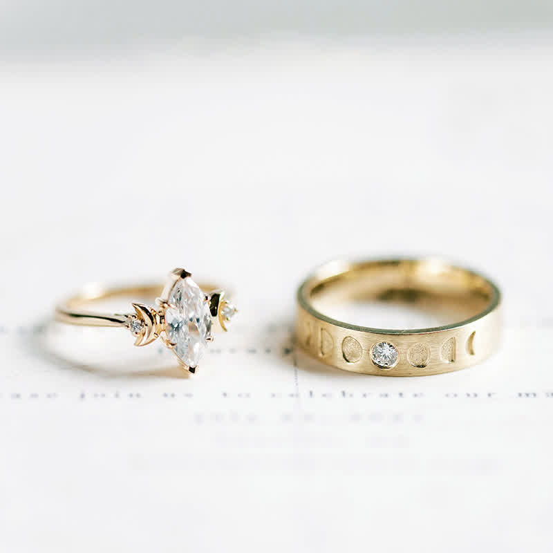 Olivenorma Moon Phase Couple Ring