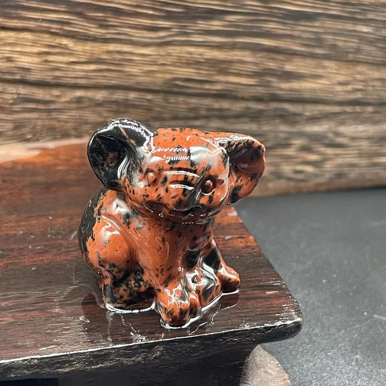 Olivenorma 1.2 Inches Carved Cute Koala Figurine Gemstone Decoration - Mahogany Obsidian - image 6