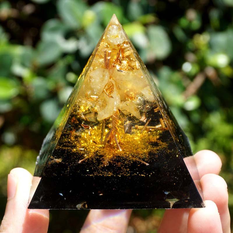 Olivenorma Citrine Obsidian Tree Of Life Orgone Pyramid – au.olivenorma