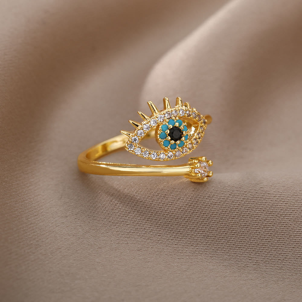 Olivenorma Evil Eye Diamond Adjustable Ring