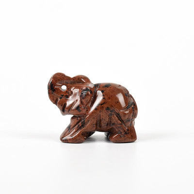 Olivenorma 1.5/2 Inches Carved Elephant Figurine Gemstone Decoration