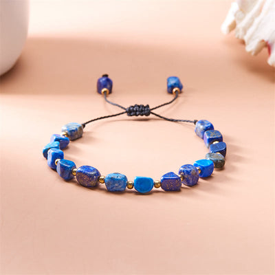 Olivenorma Natural Irregular Stone Beads Hand Woven Bracelet