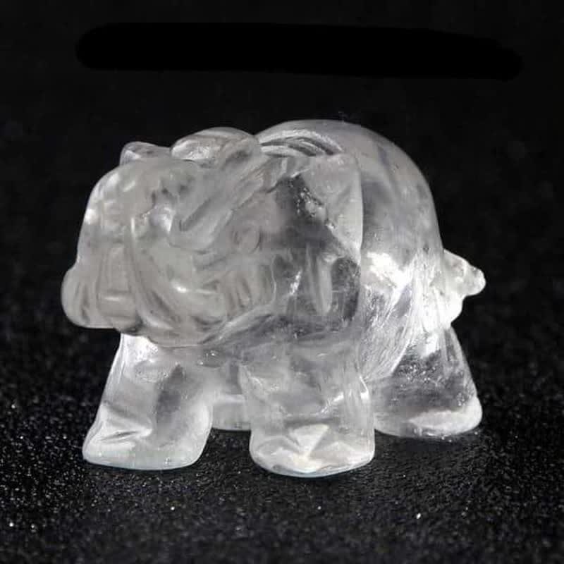 Olivenorma  Reiki Elephant Figurines Gemstone Decoration