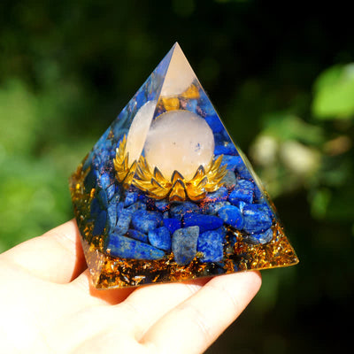 Olivenorma Rose Quartz Sphere Lapis Lazuli Lotus Orgone Pyramid