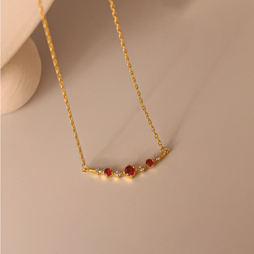 Olivenorma "Symbol of Independence" Garnet Diamond Necklace