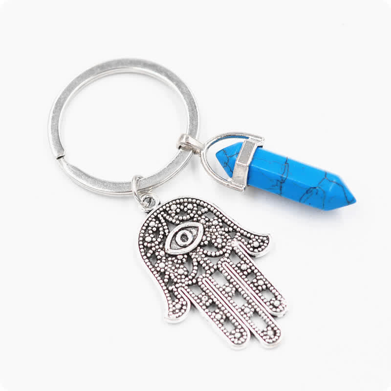 Olivenorma Inspiring Hamsa Hand Crystal Keychain - Blue Turquoise - image 27