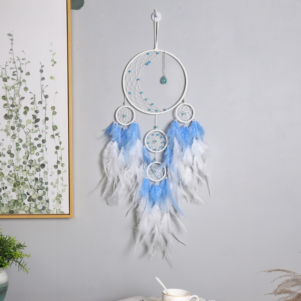 Olivenorma Half Circle Moon Decor With Lights Dream Catcher