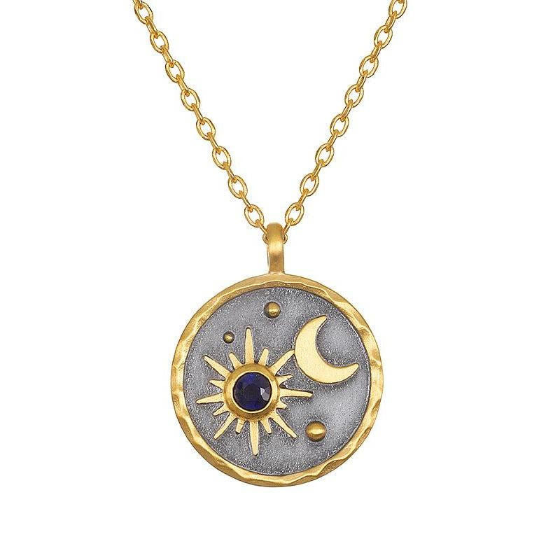 Olivenorma "Day and Night"-Sun & Moon Birthstone Necklace