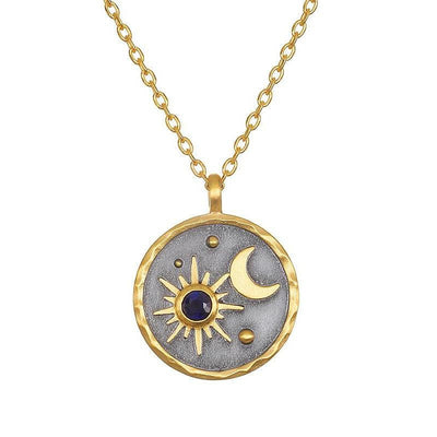 Olivenorma "Day and Night"-Sun & Moon Birthstone Necklace