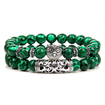 Olivenorma Owl Natural Crystal Beads Bracelet