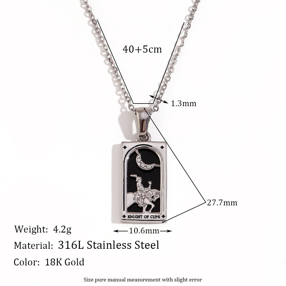 Olivenorma Stainless Steel 18k Gold Plated Tarot Card Necklace