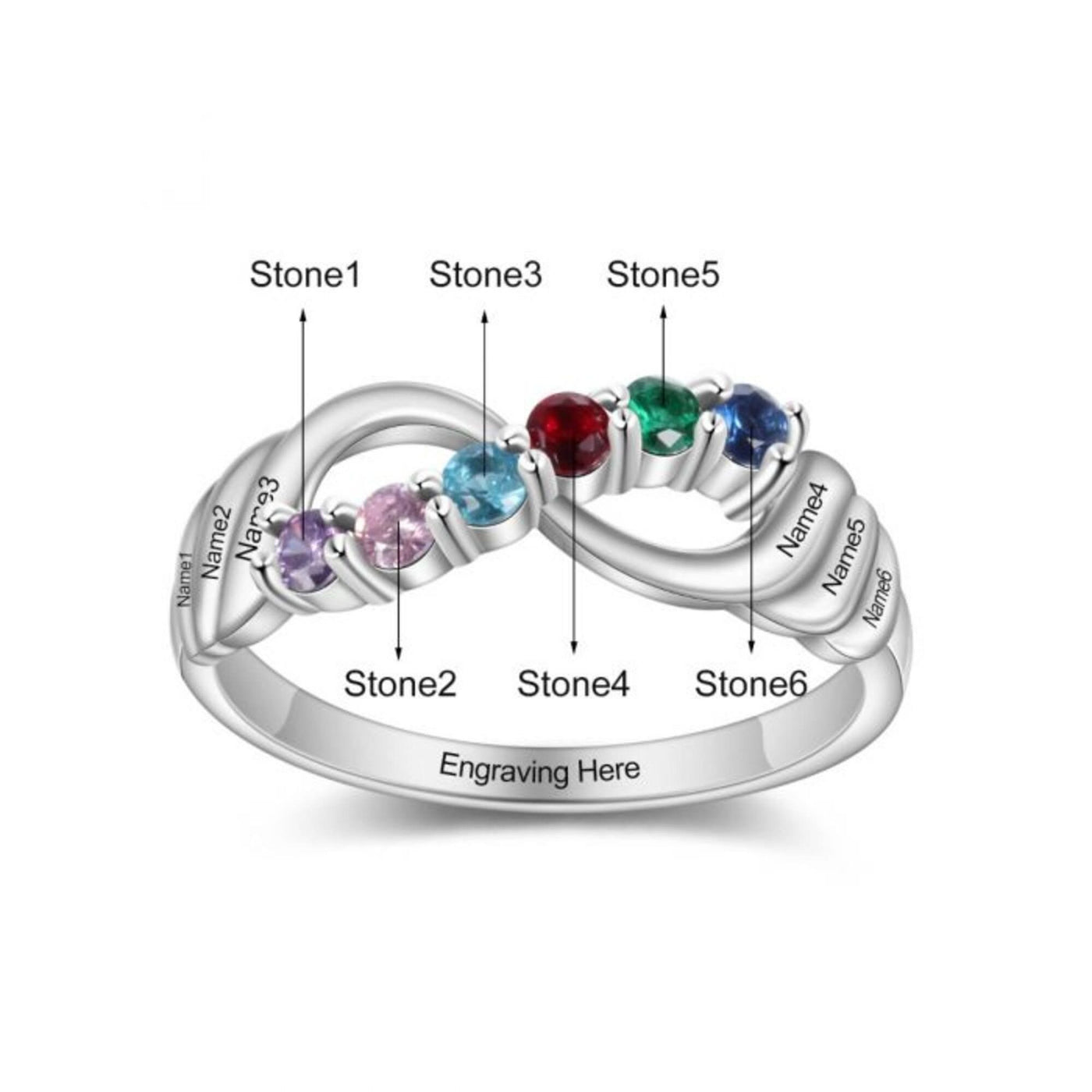 Olivenorma 12 Color Birthstone Lucky Ring