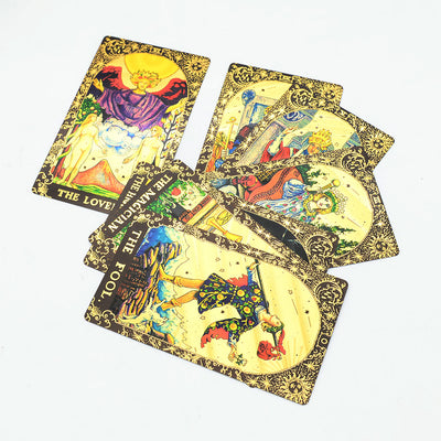 Olivenorma Black Gold Waite Foil Golden Tarot Deck Cards