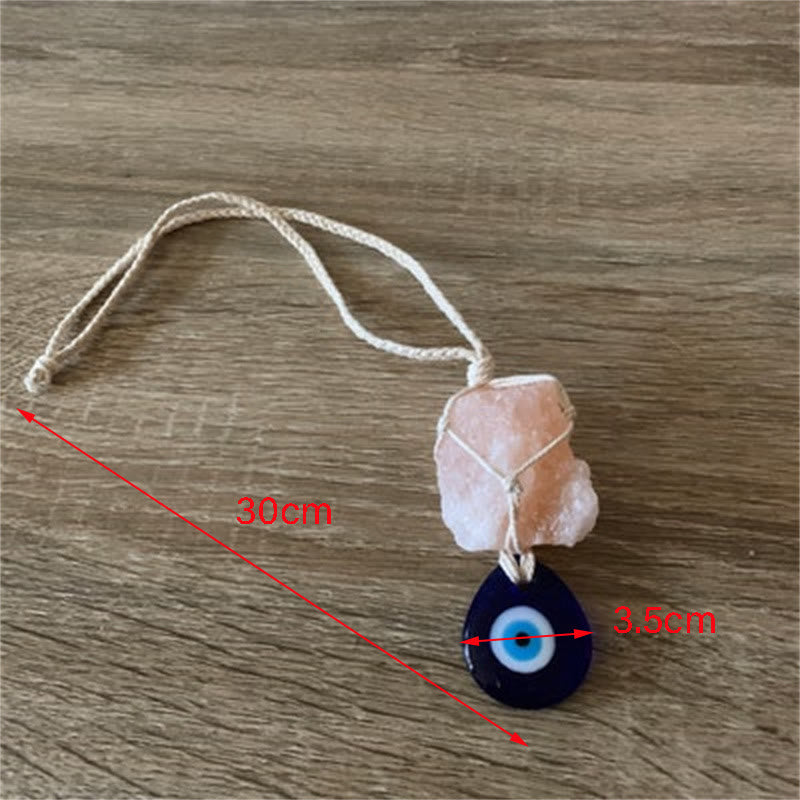 Olivenorma Rose Quartz Original Stone Evil Eye Car Ornament