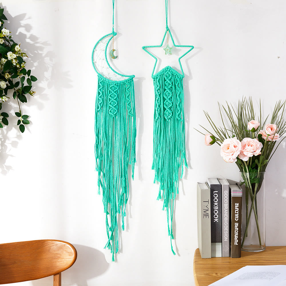 Olivenorma Star Moon Macrame Tassel Dream Catcher