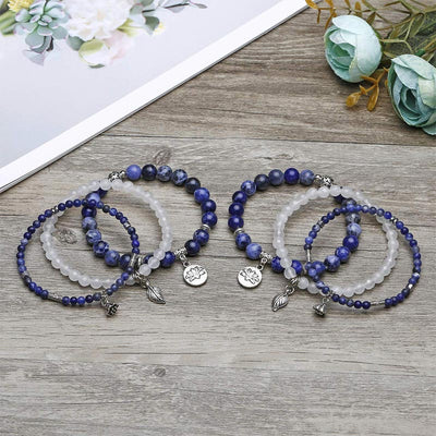 Olivenorma Sodalite Lotus Balance 3 - Piece Bracelet