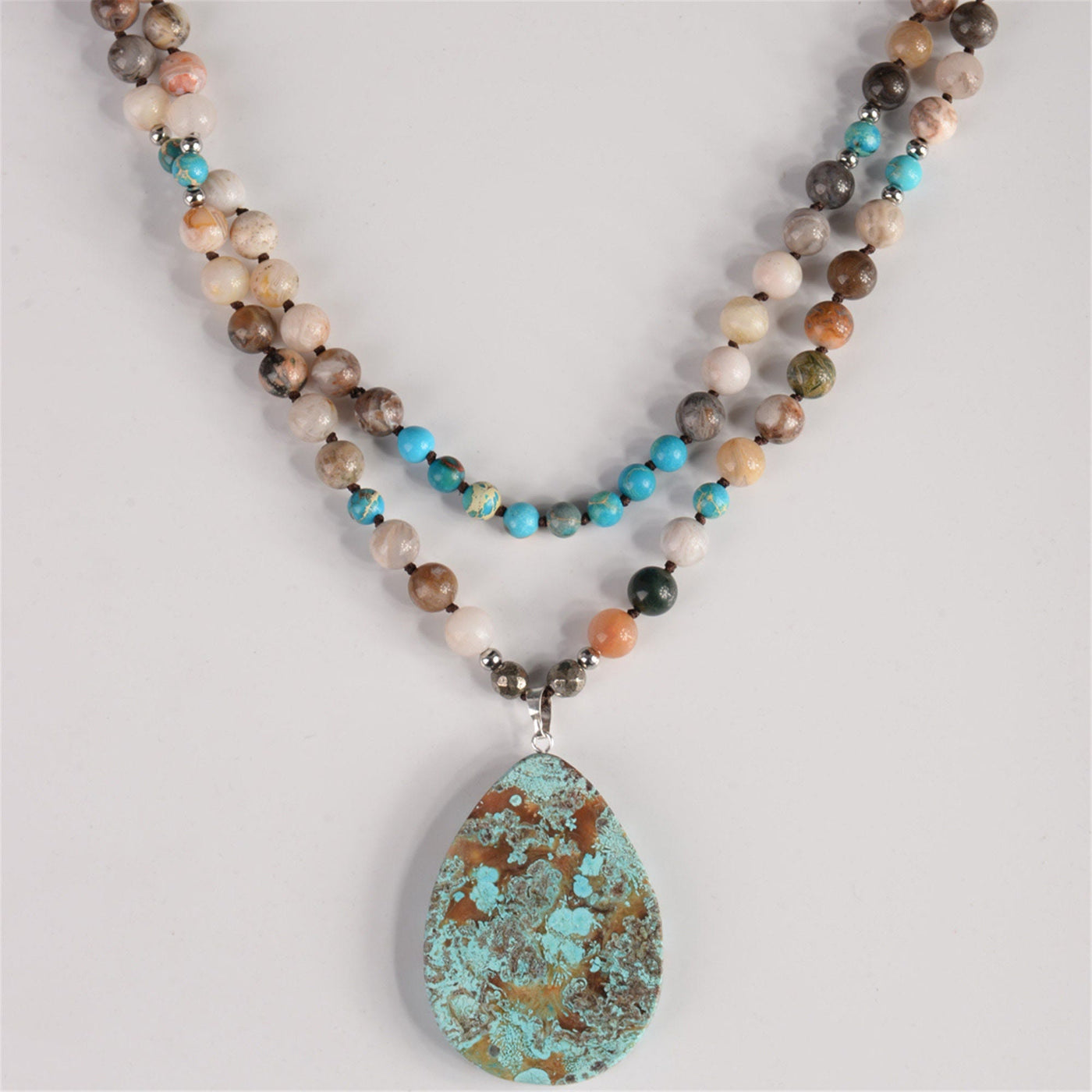 Olivenorma Handmade Natural African Turquoise Bead Necklace