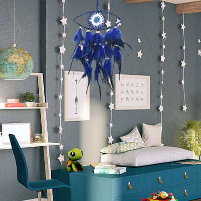 Olivenorma Blue Evil Eye Feather Dream Catcher