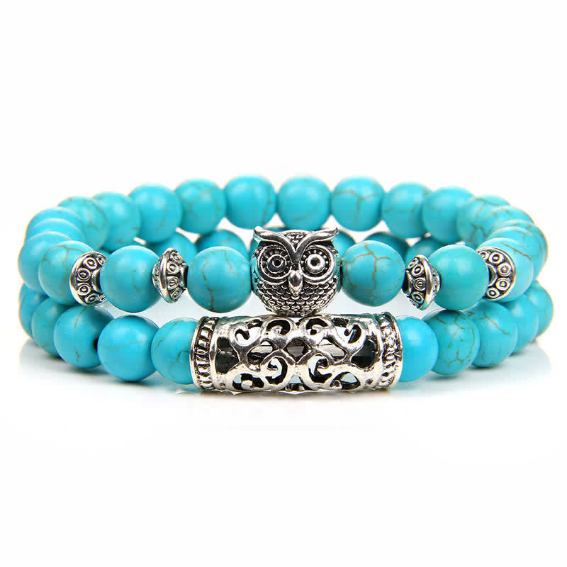 Olivenorma Owl Natural Crystal Beads Bracelet