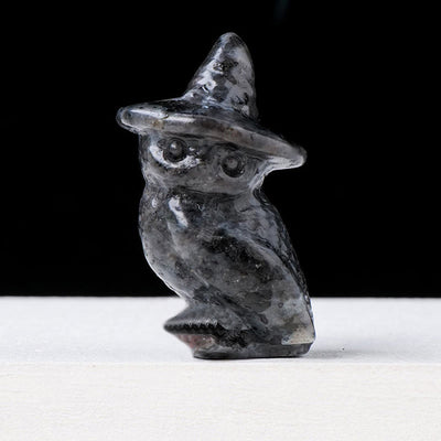 Olivenorma Halloween Crystal Owl Carving Gemstone Decoration