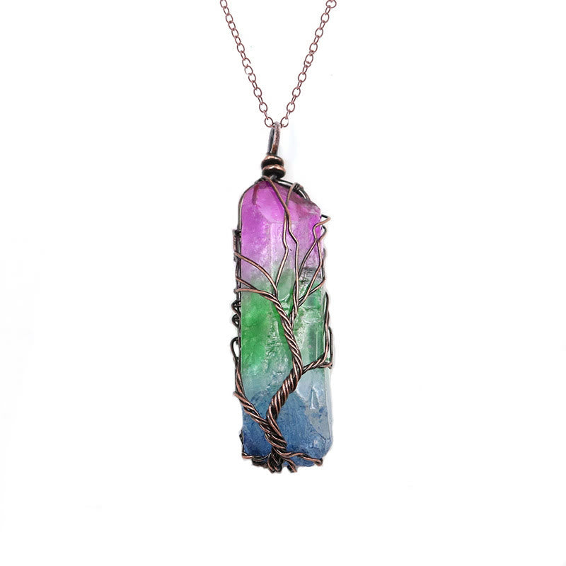 Olivenorma"Life Energy" - Tree of Life Crystal Necklace