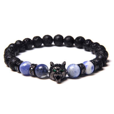 Olivenorma Lapis Lazuli Wolf Bracelet