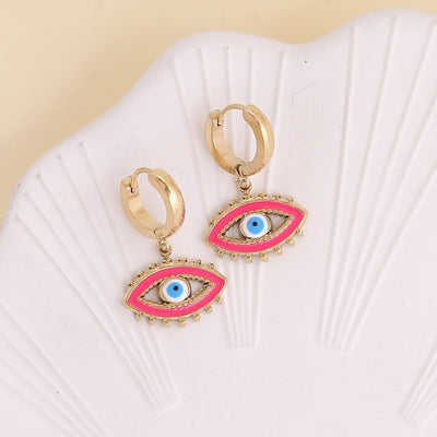 Olivenorma Color Epoxy Evil Eye Earrings