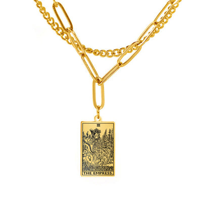 Olivenorma Tarot Card Double Chain Necklace