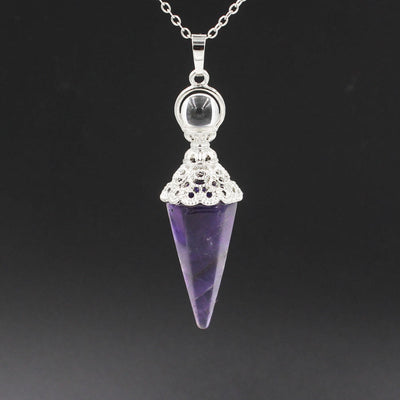 Olivenorma Healing Crystal Point Pendant Necklaces