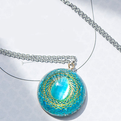 Olivenorma GUARDIAN OF LIGHT Aquamarine Orgone Necklace