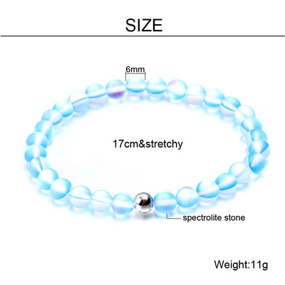 Olivenorma Light Blue Crystal Glass Bead Bracelet